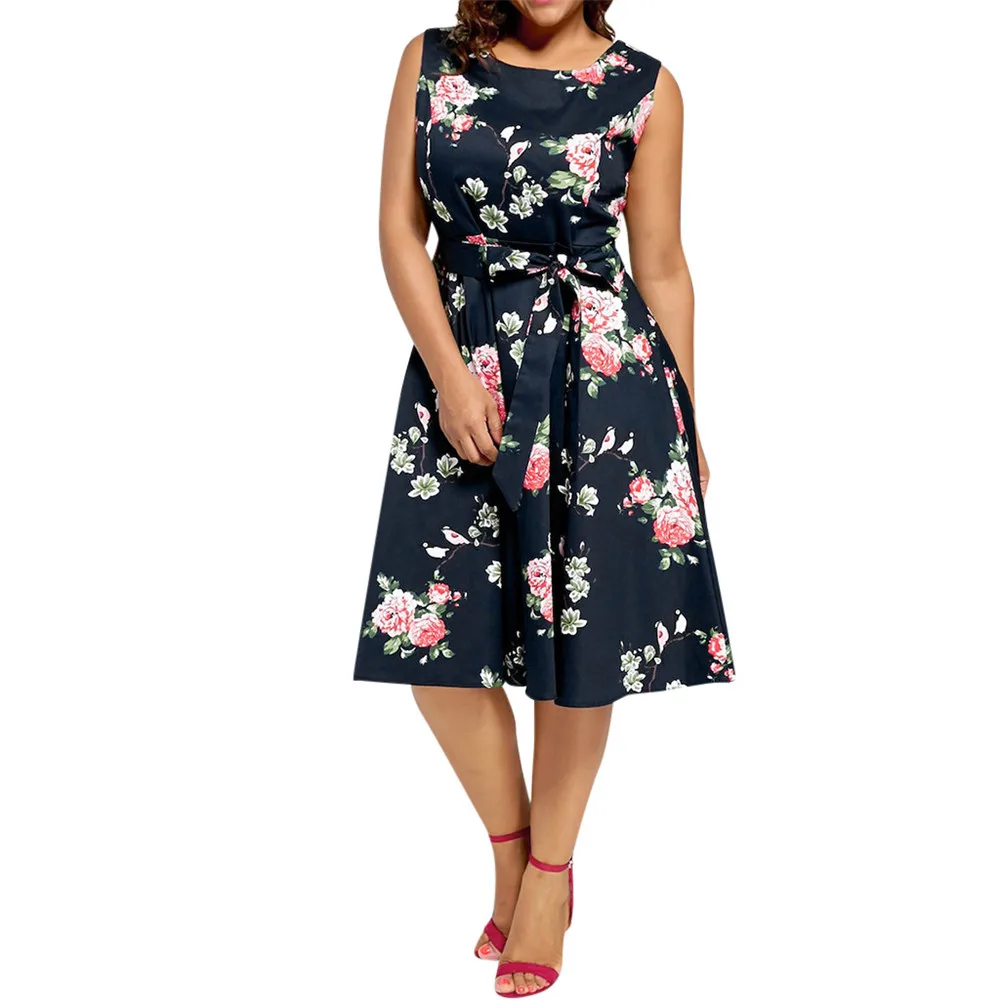 JAYCOSIN Women's Clothing Sexy O-Neck Sleeveless A-Line Dress Ladies Vintage Casual Flower Printing Elegant Sashes Summer Dress
JAYCOSIN Women's Clothing Sexy O-Neck Sleeveless A-Line Dress Ladies Vintage Casual Flower Printing Elegant Sashes Summer Dress