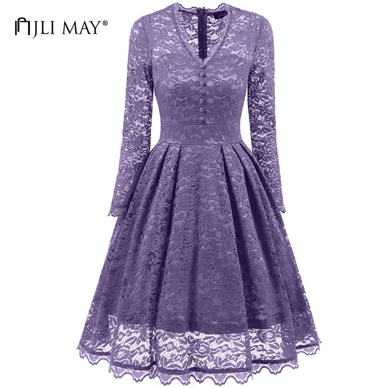 JLI MAY Vintage long sleeved lace dress party women black v-neck slim a-line autumn elegant ladies dresses womens clothing
JLI MAY Vintage long sleeved lace dress party women black v-neck slim a-line autumn elegant ladies dresses womens clothing
