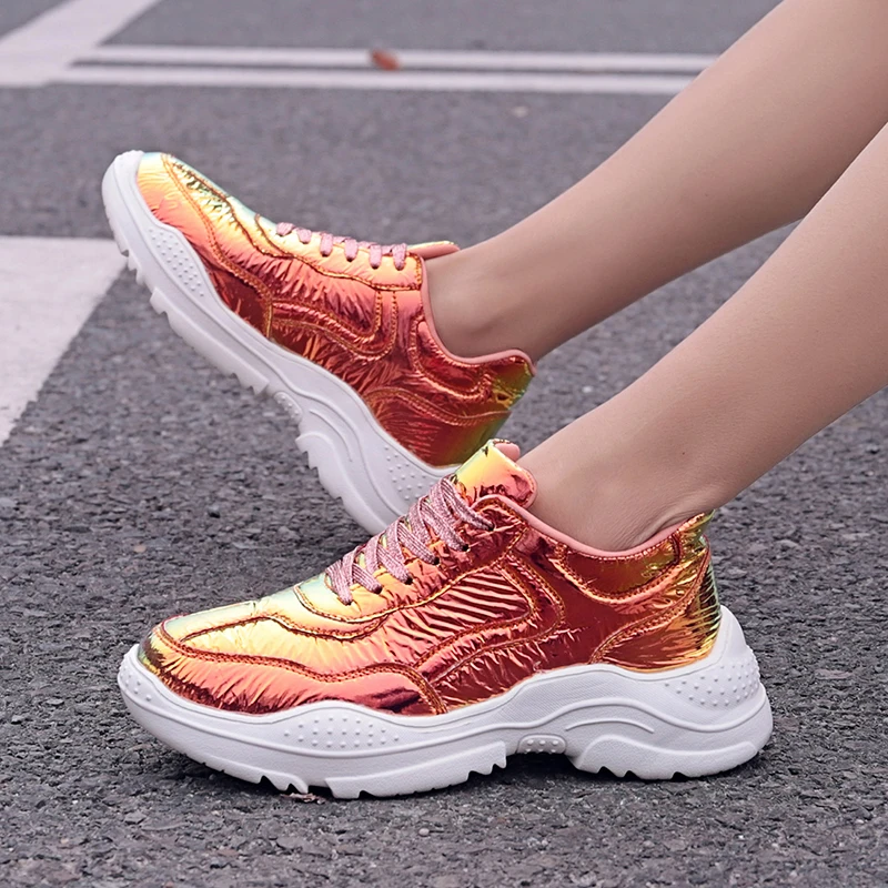 Newest Sneakers Female Fashion Sneakers Lace Up Soft High Leisure Footwears Reverse Light Discoloration Sports Shoes
Newest Sneakers Female Fashion Sneakers Lace Up Soft High Leisure Footwears Reverse Light Discoloration Sports Shoes