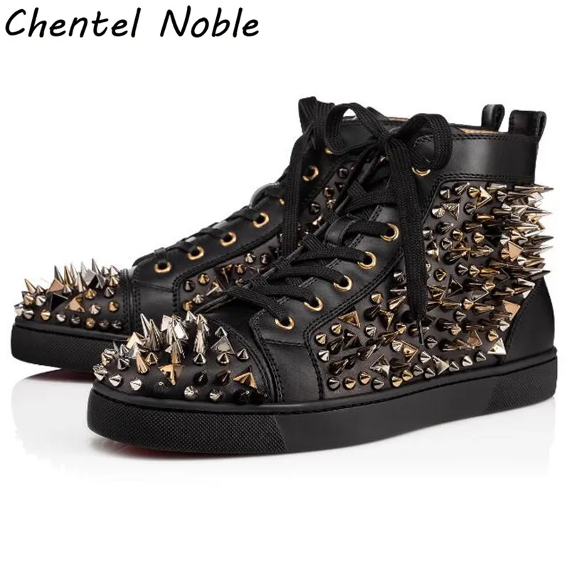 2019 Brand Chentel Noble Leather Studded Leisure Shoes Walking Sneaker Outdoor Fashion Shoes For Men Lace Up Silver Gold Rivet
2019 Brand Chentel Noble Leather Studded Leisure Shoes Walking Sneaker Outdoor Fashion Shoes For Men Lace Up Silver Gold Rivet