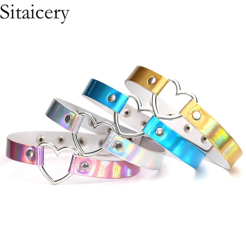 Sitaicery 2019 Women's Necklace Punk Gothic Leather Heart Studded Choker Chains 4 Colors Round Collar Necklaces Women Jewelry
Sitaicery 2019 Women's Necklace Punk Gothic Leather Heart Studded Choker Chains 4 Colors Round Collar Necklaces Women Jewelry