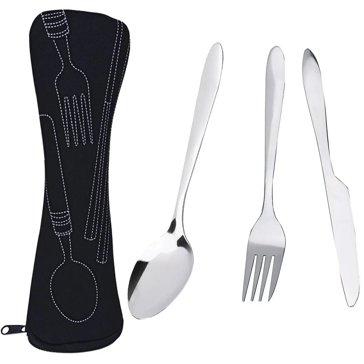 Silverware Cutlery Set Stainless Steel Travel Camping with Holder Organizer Bag, School Lunch Use Knife Fork Set
Silverware Cutlery Set Stainless Steel Travel Camping with Holder Organizer Bag, School Lunch Use Knife Fork Set