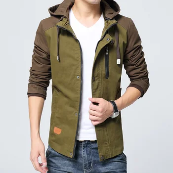Men's Hooded Jackets New Fashion Autumn Male Army Green Casual jackets Outwear coats Size 2XL 
Men's Hooded Jackets New Fashion Autumn Male Army Green Casual jackets Outwear coats Size 2XL