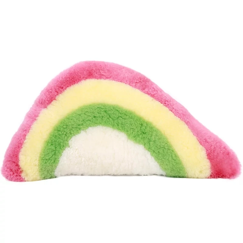 Sheared wool sheepskin pillow with core , rainbow color sheep fur seat cushion, clouds shaped fur throw for sofa,
Sheared wool sheepskin pillow with core , rainbow color sheep fur seat cushion, clouds shaped fur throw for sofa,