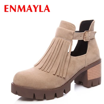 ENMAYLA Fashion Autumn Cut Out Shoes Woman Tassel Close Toe Buckle Ankle Boots for Women Faux Suede Round Toe Shoes Black
ENMAYLA Fashion Autumn Cut Out Shoes Woman Tassel Close Toe Buckle Ankle Boots for Women Faux Suede Round Toe Shoes Black