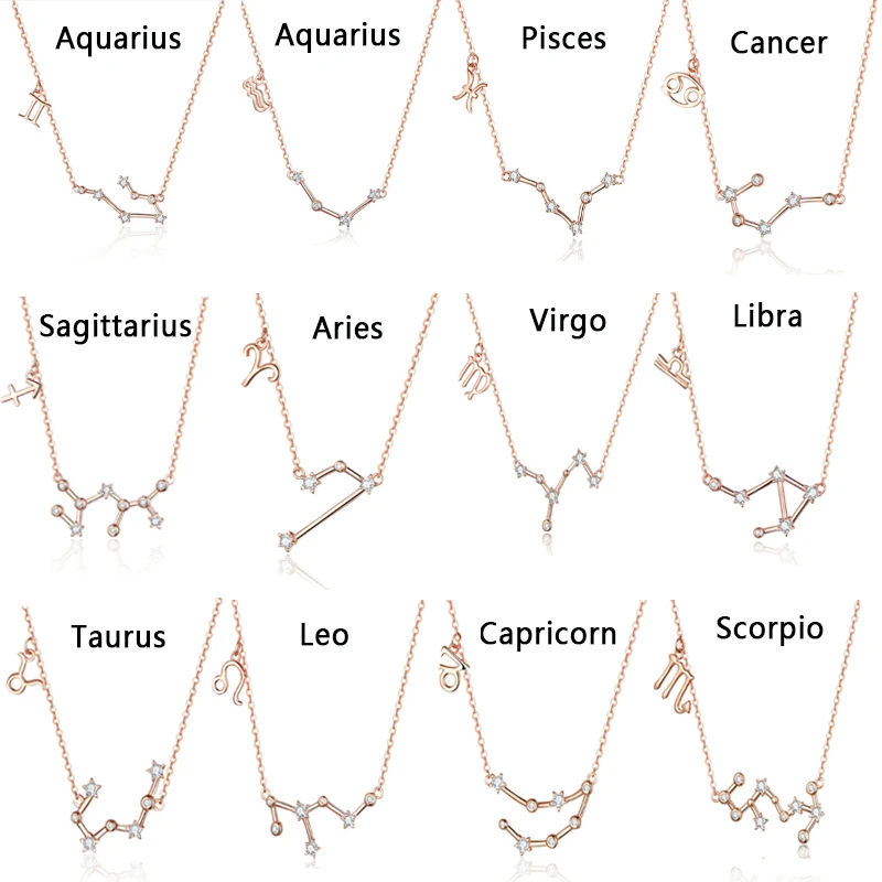 MYBEBOA Authentic Real 925 Sterling Silver Libr Gemini Capricorn Scorpio 12 Constellation Crystal Taurus Pendant Necklaces Women
MYBEBOA Authentic Real 925 Sterling Silver Libr Gemini Capricorn Scorpio 12 Constellation Crystal Taurus Pendant Necklaces Women