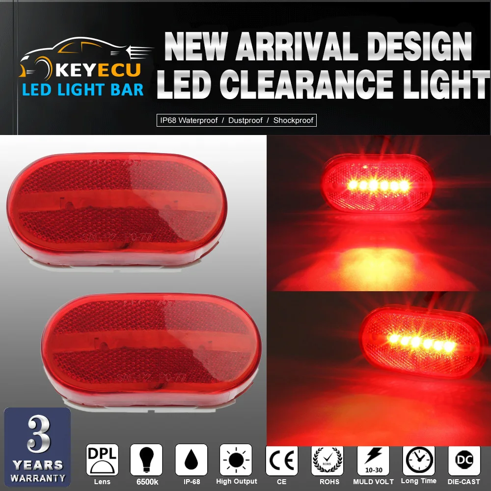 KEYECU LED Marker Lights RED Outline Lamps Bus Truck Trailer Camper Motorhome 6 Diode LED Clearance Side Marker Light
KEYECU LED Marker Lights RED Outline Lamps Bus Truck Trailer Camper Motorhome 6 Diode LED Clearance Side Marker Light