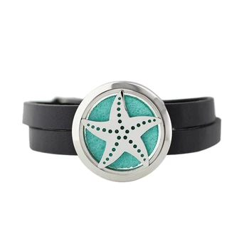Fashion Starfish 30mm 316L Stainless Steel Perfume Essential Oil Locket Black Leather Bracelet With Free Pads
Fashion Starfish 30mm 316L Stainless Steel Perfume Essential Oil Locket Black Leather Bracelet With Free Pads