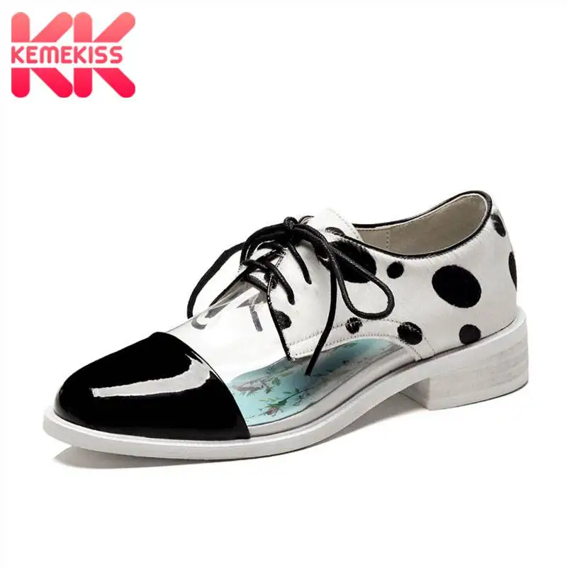 KemeKiss Women Flats Shoes Genuine Leather Brand Designer Shoes Women Lace Up Fashion Dot Clear Pvc Casual Footwear Size 33-42
KemeKiss Women Flats Shoes Genuine Leather Brand Designer Shoes Women Lace Up Fashion Dot Clear Pvc Casual Footwear Size 33-42