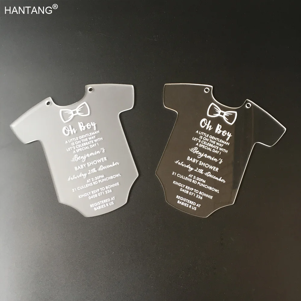Cute Baby Dress Shape 145x145mm Frosted/Clear Acrylic Christening Invitation Card 100pcs per lot
Cute Baby Dress Shape 145x145mm Frosted/Clear Acrylic Christening Invitation Card 100pcs per lot