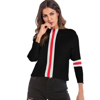 Sweater 2018 Autumn Sexy Slash Neck Spell Color Striped Top Women Pullovers Casual Long Batwing Sleeve Knitted Sweater Tops
Sweater 2018 Autumn Sexy Slash Neck Spell Color Striped Top Women Pullovers Casual Long Batwing Sleeve Knitted Sweater Tops