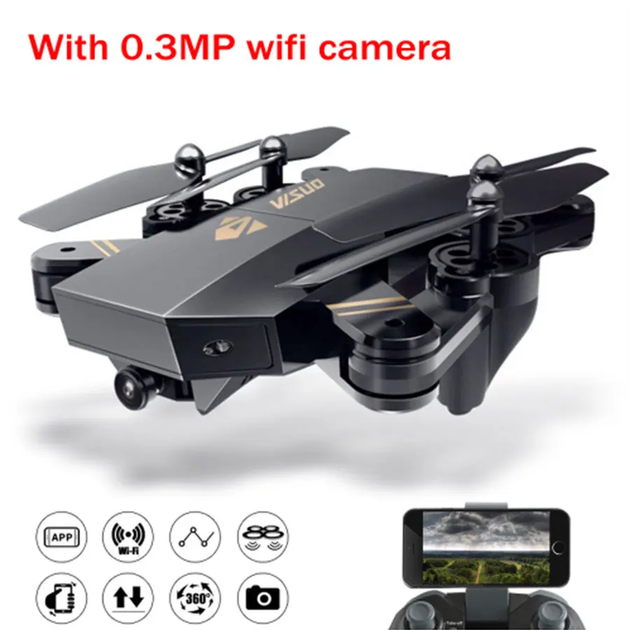 RC Helicopter VISUO XS809HW Mini Drone with Wifi FPV Camera Foldable Altitude Hold Remote Conrol Quadcopter Toys
RC Helicopter VISUO XS809HW Mini Drone with Wifi FPV Camera Foldable Altitude Hold Remote Conrol Quadcopter Toys