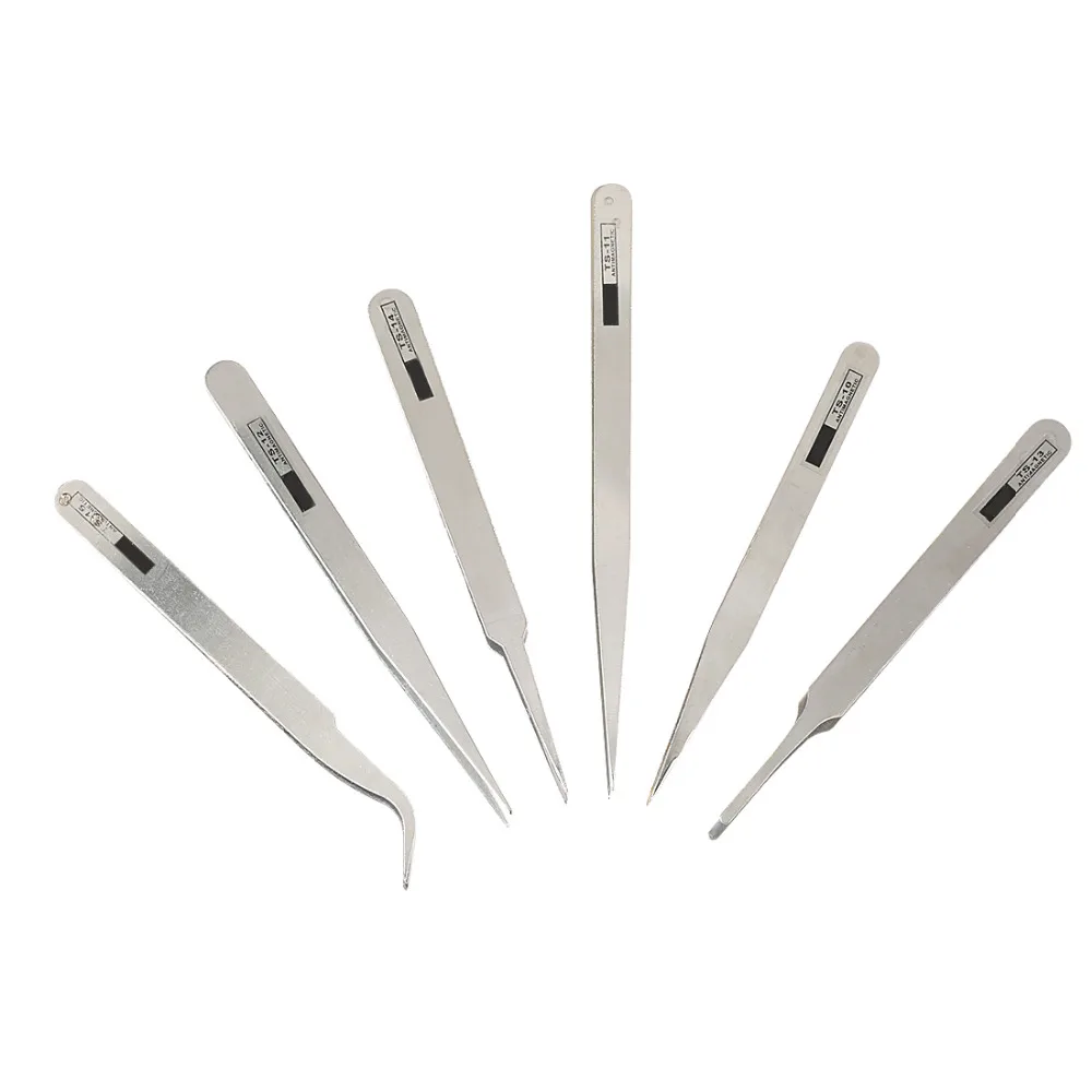 Stainless Steel Tweezers 6Pcs Anti-Static Tweezers Sets Maintenance Watchmaker Repair Tools Jewelry Pick-Up Tweezers
Stainless Steel Tweezers 6Pcs Anti-Static Tweezers Sets Maintenance Watchmaker Repair Tools Jewelry Pick-Up Tweezers