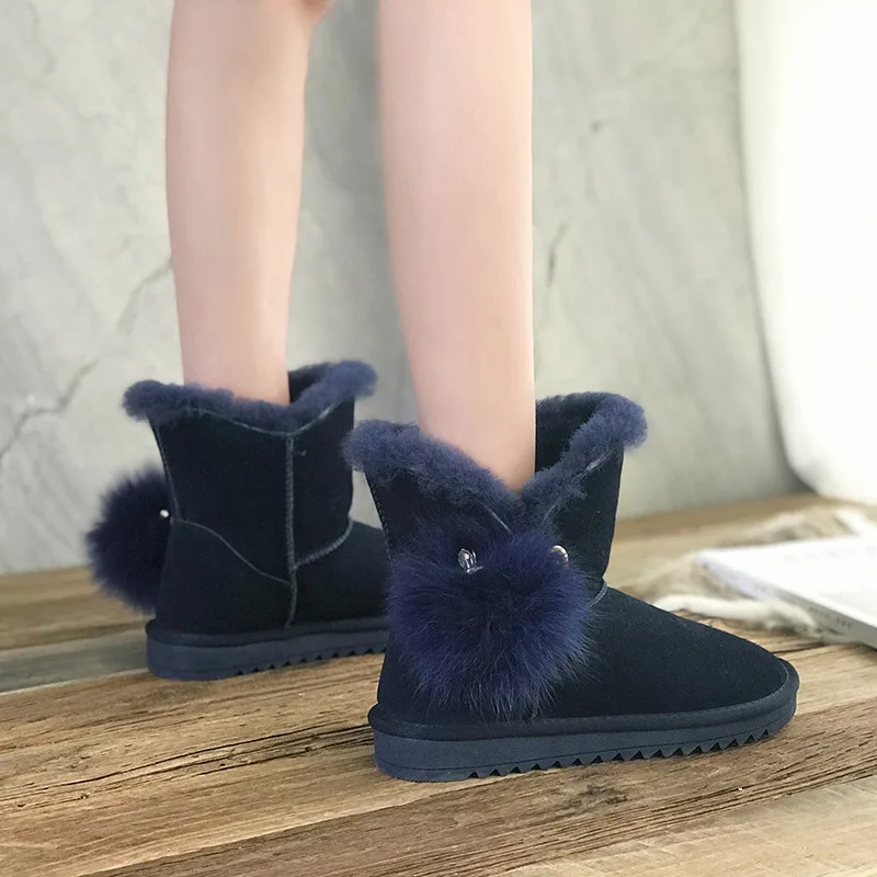 2018 Winter Fur Warm Snow Boots Shoes Woman Shearling Thick Plush Hairball Cow Suede Boots Ladies bota feminina zapatos de mujer
2018 Winter Fur Warm Snow Boots Shoes Woman Shearling Thick Plush Hairball Cow Suede Boots Ladies bota feminina zapatos de mujer