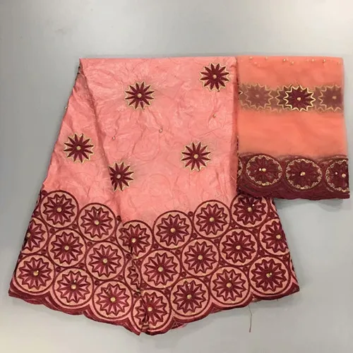 African Lace Fabric pink Bazin Riche Fabric 2019 New Design Embroidered Bazin Riche Getzner With Tulle Lace African Lace!A32-351
African Lace Fabric pink Bazin Riche Fabric 2019 New Design Embroidered Bazin Riche Getzner With Tulle Lace African Lace!A32-351