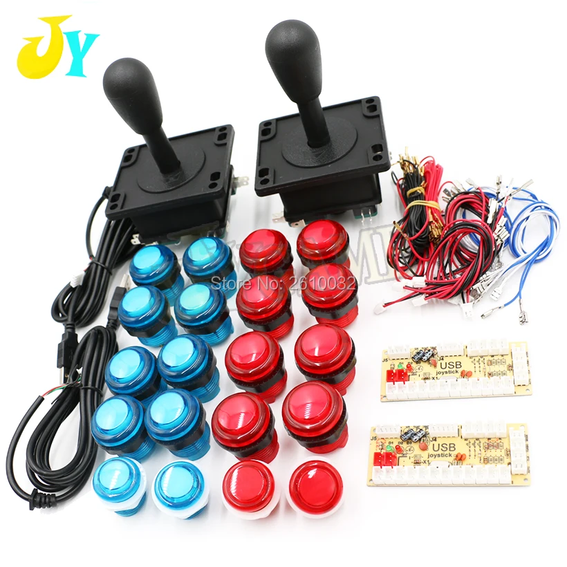 Arcade Joystick DIY Kits with USB LED Encoder 8 Way Joystick Controllers +5V LED Illuminated Push Button for Game MAME
Arcade Joystick DIY Kits with USB LED Encoder 8 Way Joystick Controllers +5V LED Illuminated Push Button for Game MAME