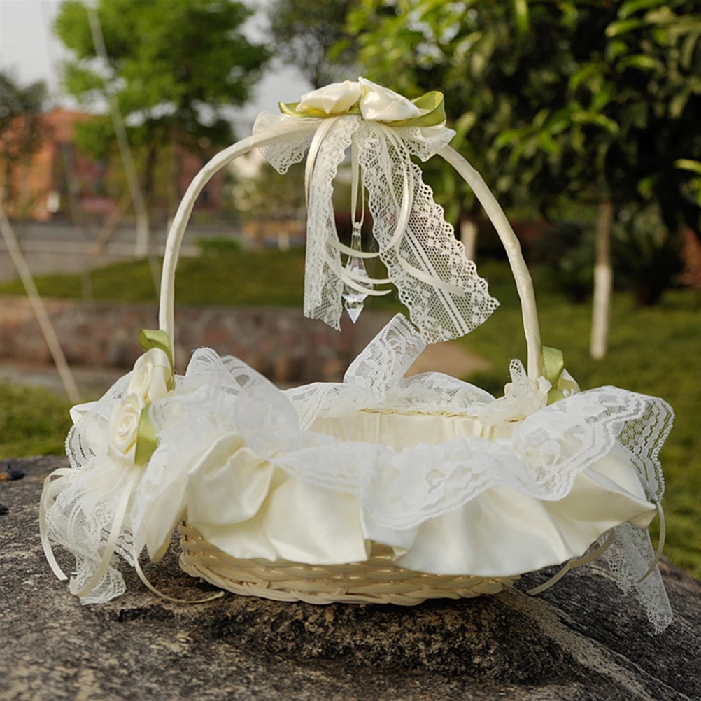 Flower Lace Wedding Basket Bride Girl Basket for Wedding Ceremony Party Decoration (Milk White)
Flower Lace Wedding Basket Bride Girl Basket for Wedding Ceremony Party Decoration (Milk White)
