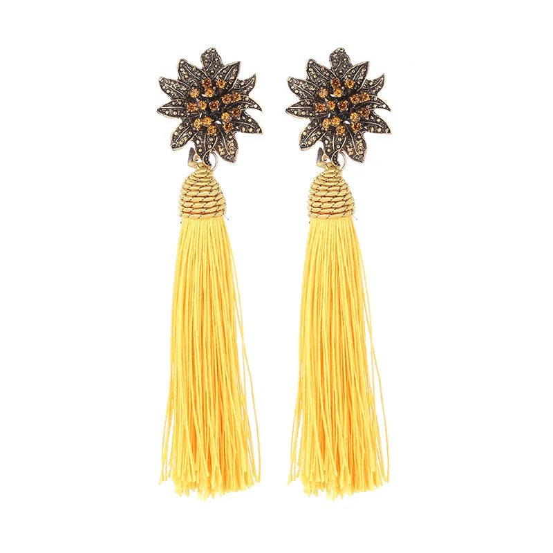 2018 Ethnic Vintage Big Yellow Long Tassel Earrings Maxi Silk Thread Ethnic Crystal Sun Flower Earrings For Women Jewelry Gift
2018 Ethnic Vintage Big Yellow Long Tassel Earrings Maxi Silk Thread Ethnic Crystal Sun Flower Earrings For Women Jewelry Gift