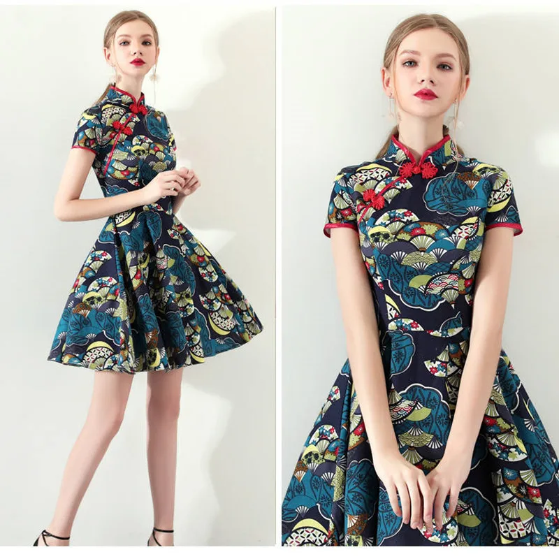 Chinese style improved cheongsam dress 2019 new fashion high-end elegant retro banquet dress
Chinese style improved cheongsam dress 2019 new fashion high-end elegant retro banquet dress