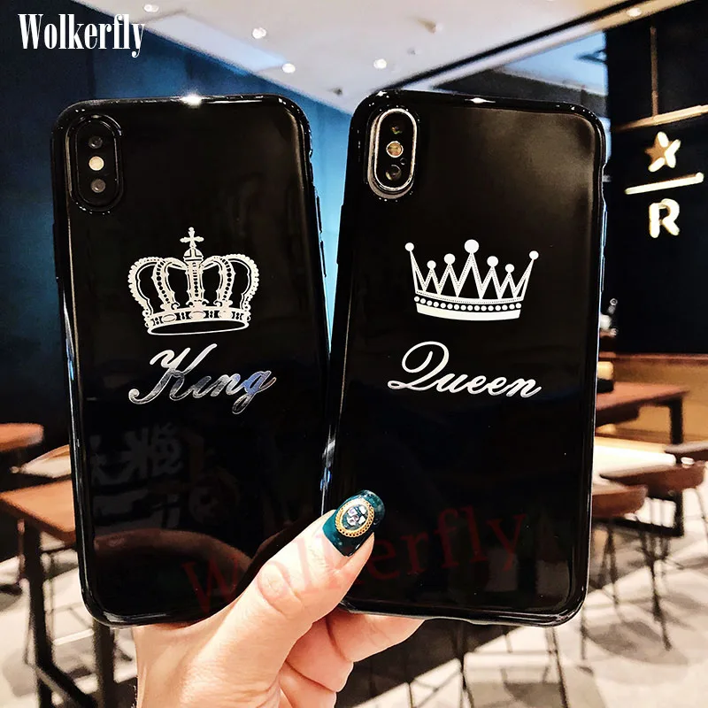 Fashion King Queen Crown Phone Case For iphone XR XS Max 8 7 6 6s Plus Case Stylish Soft TPU Cover For iphone X 10 Couple Cases
Fashion King Queen Crown Phone Case For iphone XR XS Max 8 7 6 6s Plus Case Stylish Soft TPU Cover For iphone X 10 Couple Cases