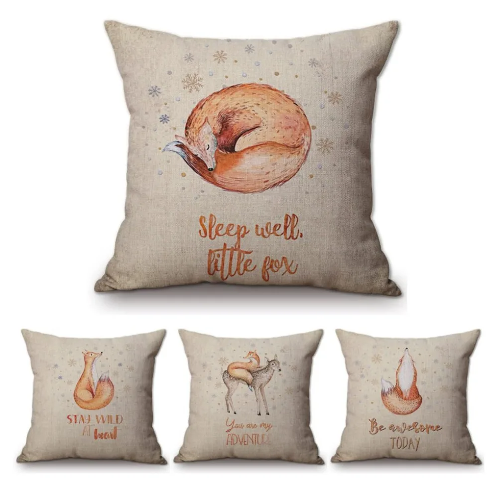 Vintage Watercolor Animal Little Fox Baby Nursery Art Home Decor Sofa Throw Pillow Case Life Prover Letter Print Cushion Cover
Vintage Watercolor Animal Little Fox Baby Nursery Art Home Decor Sofa Throw Pillow Case Life Prover Letter Print Cushion Cover