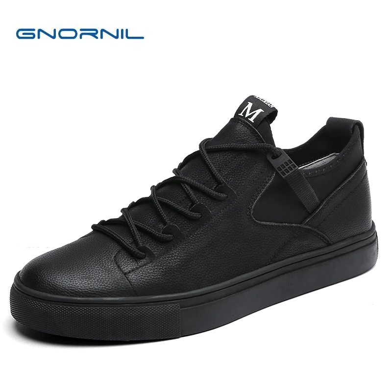 GNORNIL Brand Men Shoes Casual Fashion Genuine Leather Shoes 2018 Autumn Soft Comfortable Lace Up Men Flats Footwear Black Grey
GNORNIL Brand Men Shoes Casual Fashion Genuine Leather Shoes 2018 Autumn Soft Comfortable Lace Up Men Flats Footwear Black Grey