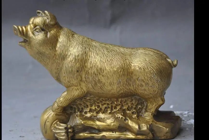671115810*++6" china brass fengshui wealth Purse strings pig Swine Porcine art lucky statue
671115810*++6" china brass fengshui wealth Purse strings pig Swine Porcine art lucky statue