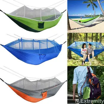Hammock Adult Outdoor Backpacking Travel Survival Hunting Sleeping Bed Portable Outdoor Camping Hammock with Mosquito Net
Hammock Adult Outdoor Backpacking Travel Survival Hunting Sleeping Bed Portable Outdoor Camping Hammock with Mosquito Net