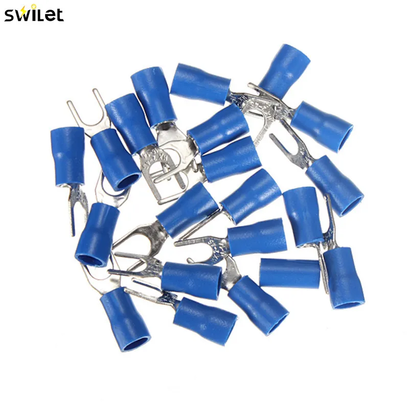 SWILET 20PCS/Pack Blue Insulated Crimp Furcate Fork Terminals Connectors Electrical Wire Connector For Cable 14-16AWG
SWILET 20PCS/Pack Blue Insulated Crimp Furcate Fork Terminals Connectors Electrical Wire Connector For Cable 14-16AWG