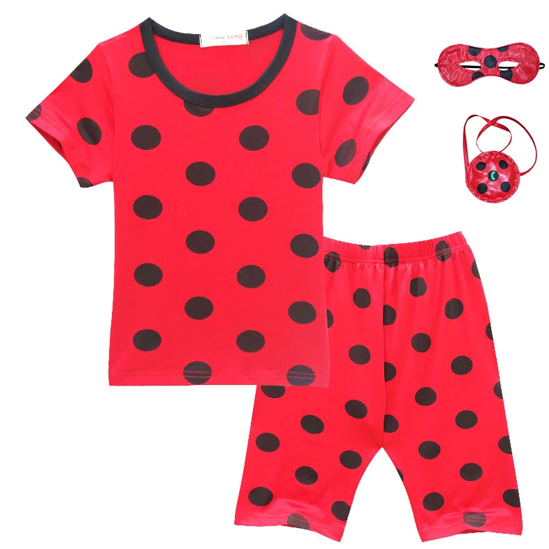 Cute Kids Suite Summer Spring Children Pajamas Set Ladybug Clothes Red Dot Print Girl's Cosplay Costumes 3-10Y Girl Tops Tee
Cute Kids Suite Summer Spring Children Pajamas Set Ladybug Clothes Red Dot Print Girl's Cosplay Costumes 3-10Y Girl Tops Tee