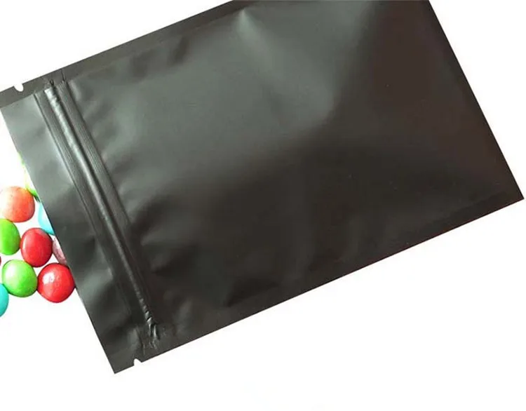 100 шт. маленькие матовые черные пакеты на молнии из алюминиевой фольги|zip bags small|bag