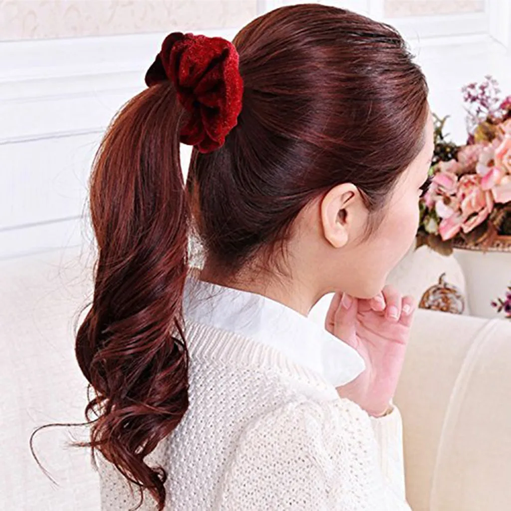 Women Headband Velvet Hair Scrunchies Velvet Elastic Hair Bands