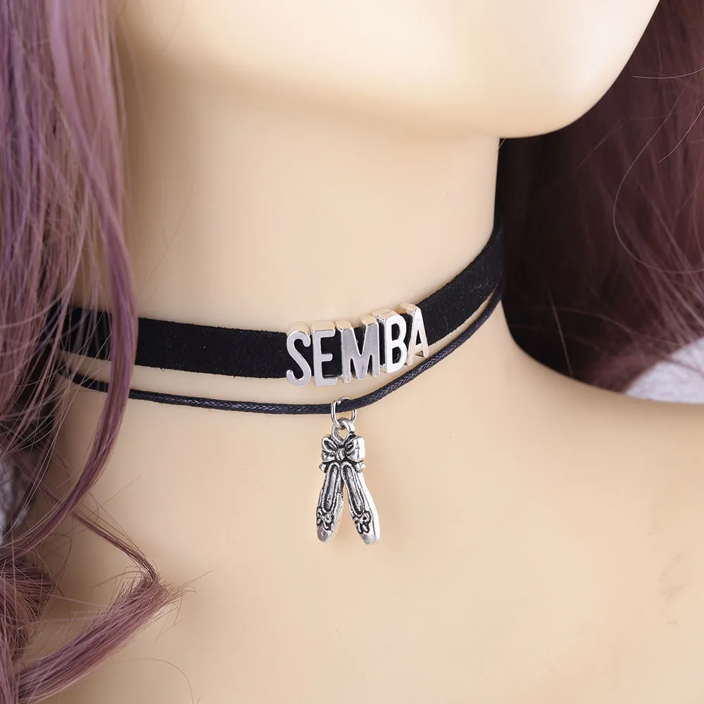 Fashion SEMBA Choker Necklace dance shoes silver color Charm Pendant Velvet handmade Collar Gothic Jewelry choker for women
Fashion SEMBA Choker Necklace dance shoes silver color Charm Pendant Velvet handmade Collar Gothic Jewelry choker for women
