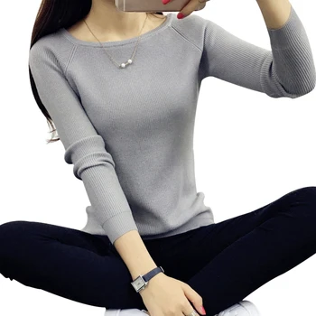 Chompas de mujer para el invierno Spring Autumn Women Sweaters and Pullovers Slash Neck Long Sleeve Solid Slim Knitwear
Chompas de mujer para el invierno Spring Autumn Women Sweaters and Pullovers Slash Neck Long Sleeve Solid Slim Knitwear