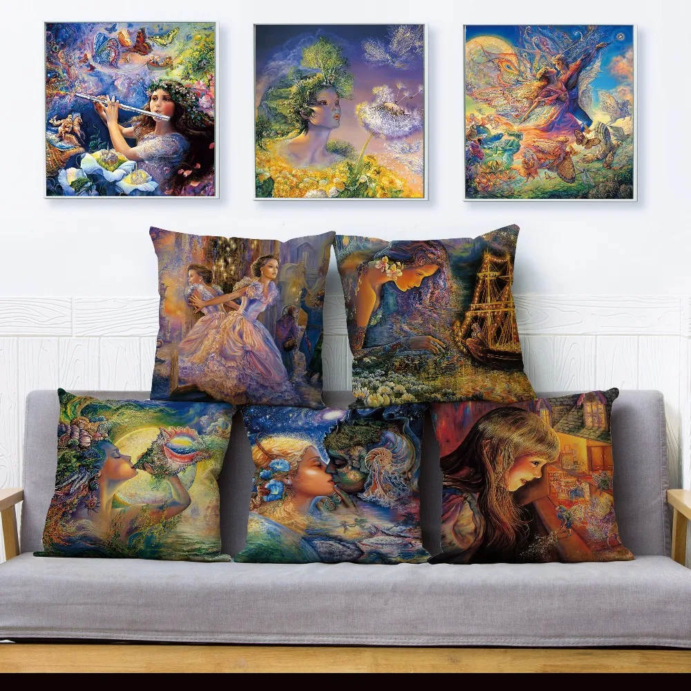Josephine Wall Heaven Elf Girl Print Pillow Cover 45*45cm Cushion Cover Linen Throw Pillows Cases Sofa Home Decor Cushion Covers
Josephine Wall Heaven Elf Girl Print Pillow Cover 45*45cm Cushion Cover Linen Throw Pillows Cases Sofa Home Decor Cushion Covers