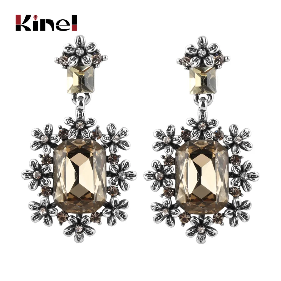 Kinel Women's Fashion Glass Earrings For Women Silver Color Vintage Jewelry Crystal Flower Drop Earrings Luxury Christmas Gift
Kinel Women's Fashion Glass Earrings For Women Silver Color Vintage Jewelry Crystal Flower Drop Earrings Luxury Christmas Gift