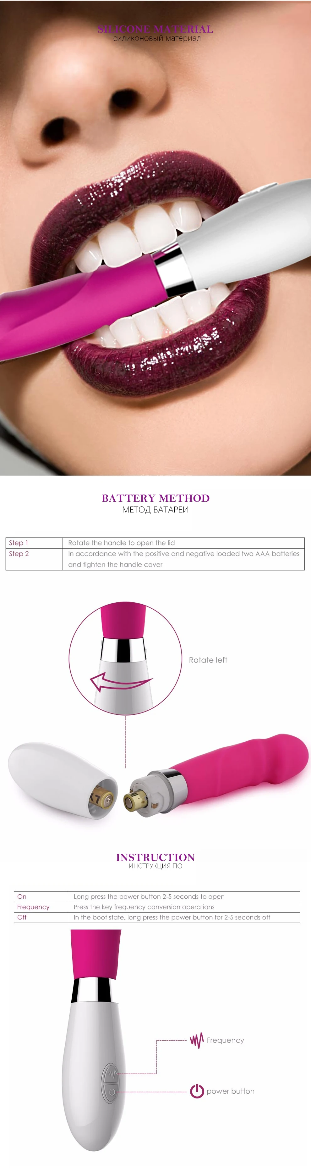 YUECHAO Powerful 12 Speeds Frequency Vibrators For Women G-spot Clitoris Stimulation Vibrating Stick for Couple Sex Toys 8