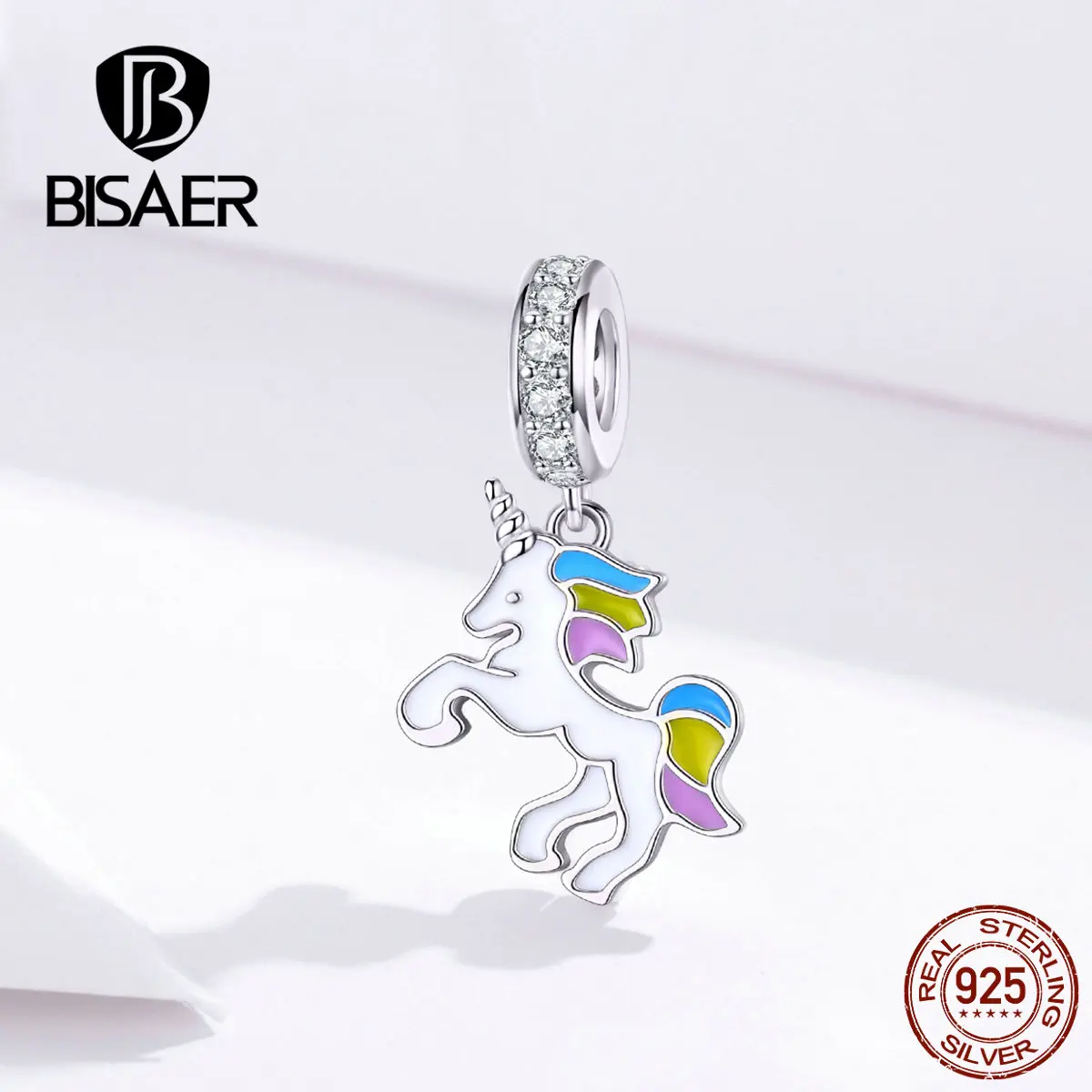 BISAER Unicorn Charms 925 Sterling Silver Colorful Animal Pure Licorne Beads fit for DIY Bracelets Silver 925 Jewelry EFC075
BISAER Unicorn Charms 925 Sterling Silver Colorful Animal Pure Licorne Beads fit for DIY Bracelets Silver 925 Jewelry EFC075