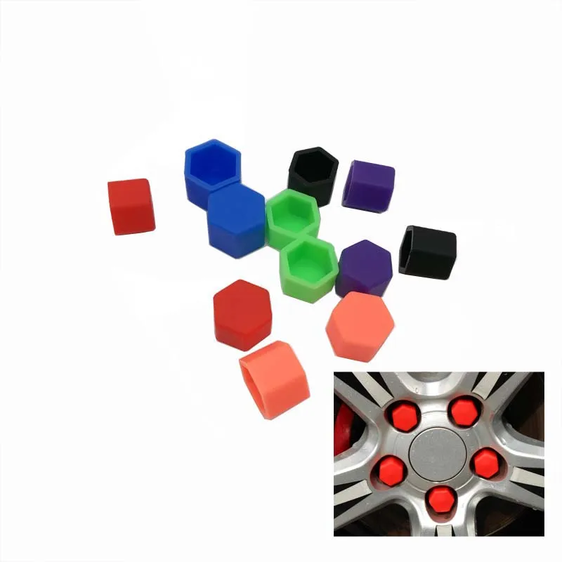 Senzeal 20pcs 17mm Universal Hex Wheel Lug Nut Bolt Cover Cap Wheel Nut Protector Cap for Cars with Removal Tool Blue