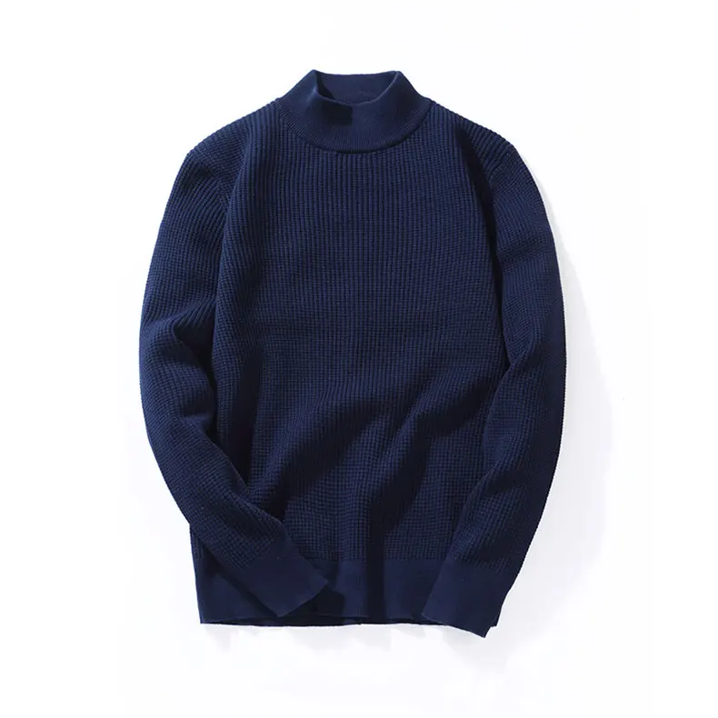 2018 Winter Mock-Neck Pullover Men Cotton Thicken Knitted Turtlenck Sweater Men Autumn Turtle-neck Mens Sweaters Drop-shipping 01