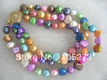 Charming Pearl Jewelry 3Rows 7-8mm Multicolor Baroque Genuine Freshwater Pearl Bracelet 8'' Fashion Girl's Lady's Gift Jewelry
Charming Pearl Jewelry 3Rows 7-8mm Multicolor Baroque Genuine Freshwater Pearl Bracelet 8'' Fashion Girl's Lady's Gift Jewelry