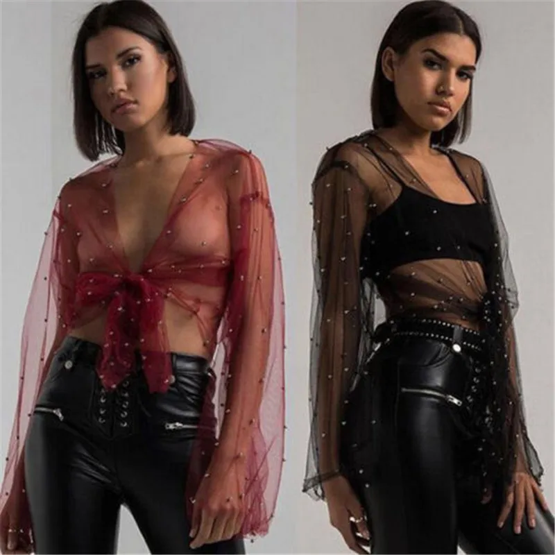 Fashion Beading Mesh Women Cardigan Cover Up Transparent See-through Casual Loose Long Sleeve Crop Top T Shirt Outwear Sunwear
Fashion Beading Mesh Women Cardigan Cover Up Transparent See-through Casual Loose Long Sleeve Crop Top T Shirt Outwear Sunwear