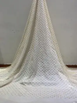 White African Mesh Lace Fabric Net Beaded Embroidered High Quality French Tulle Lace Fabrics 5Yards/Lot For Women Dress A2065
White African Mesh Lace Fabric Net Beaded Embroidered High Quality French Tulle Lace Fabrics 5Yards/Lot For Women Dress A2065