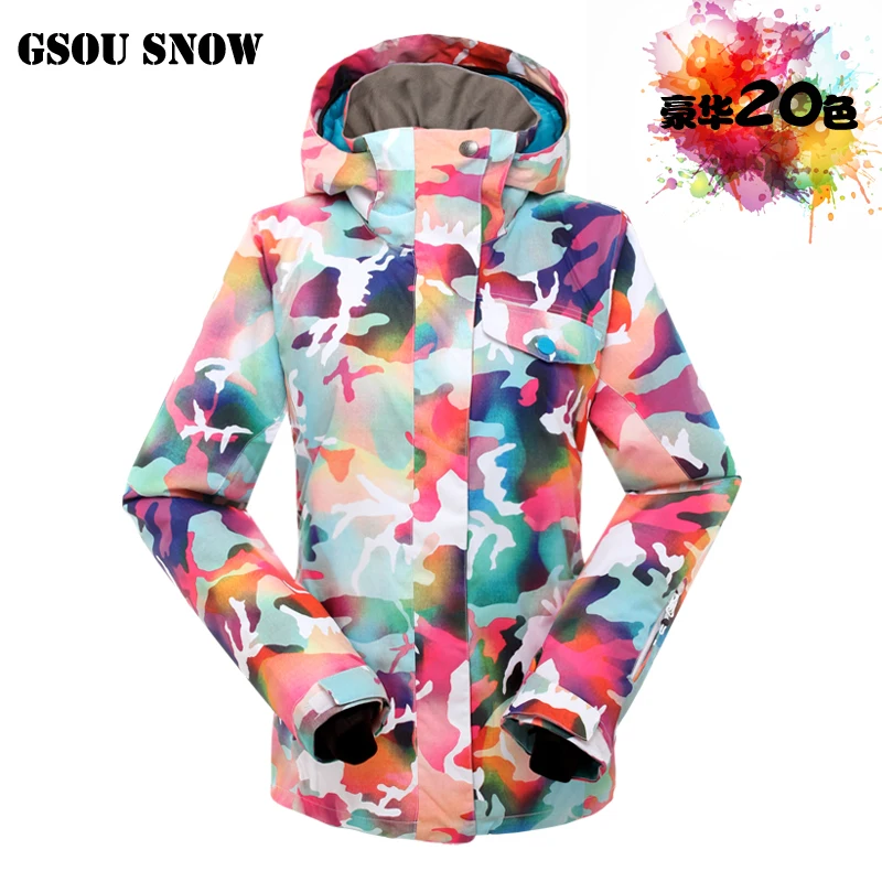 Image 2016 New Arrive Ski Clothing China Waterproof Snow Sports Snowboarding FishingJacket Women Warm Cotton 10k 10k Skiing Coat