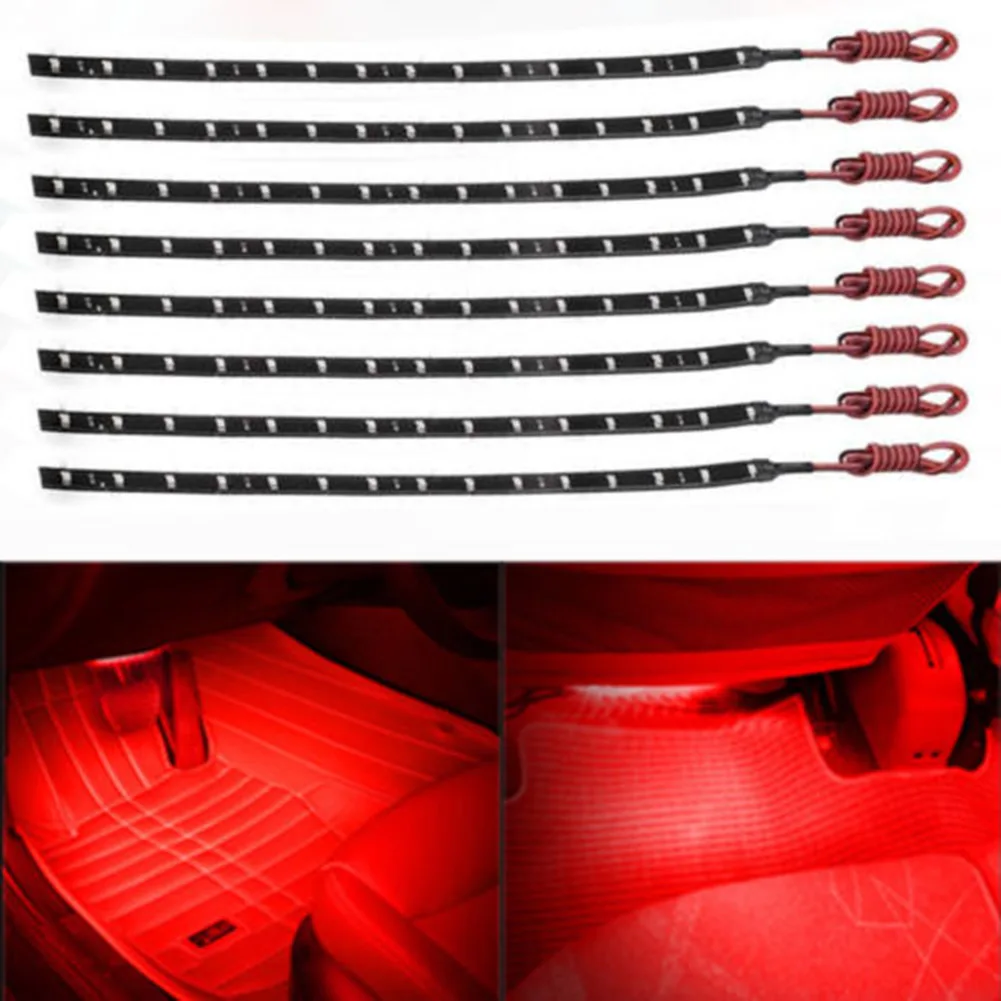 8pcs Red 15 LED Interior Strip Light Car Underdash Floor Decorative Waterproof 12V CSL2017
8pcs Red 15 LED Interior Strip Light Car Underdash Floor Decorative Waterproof 12V CSL2017