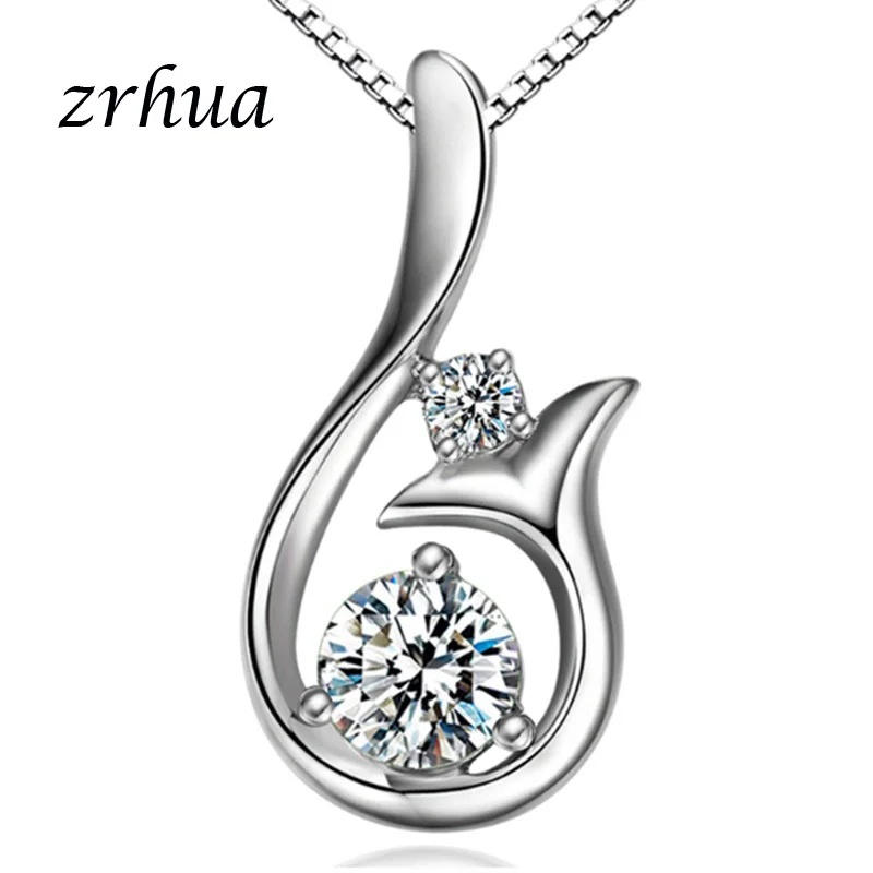ZRHUA One PC Women Necklace 925 Sterling Silver Jewelry Elegant Shiny Zircon Pendant Necklaces +18 inches Singapore Chain
ZRHUA One PC Women Necklace 925 Sterling Silver Jewelry Elegant Shiny Zircon Pendant Necklaces +18 inches Singapore Chain