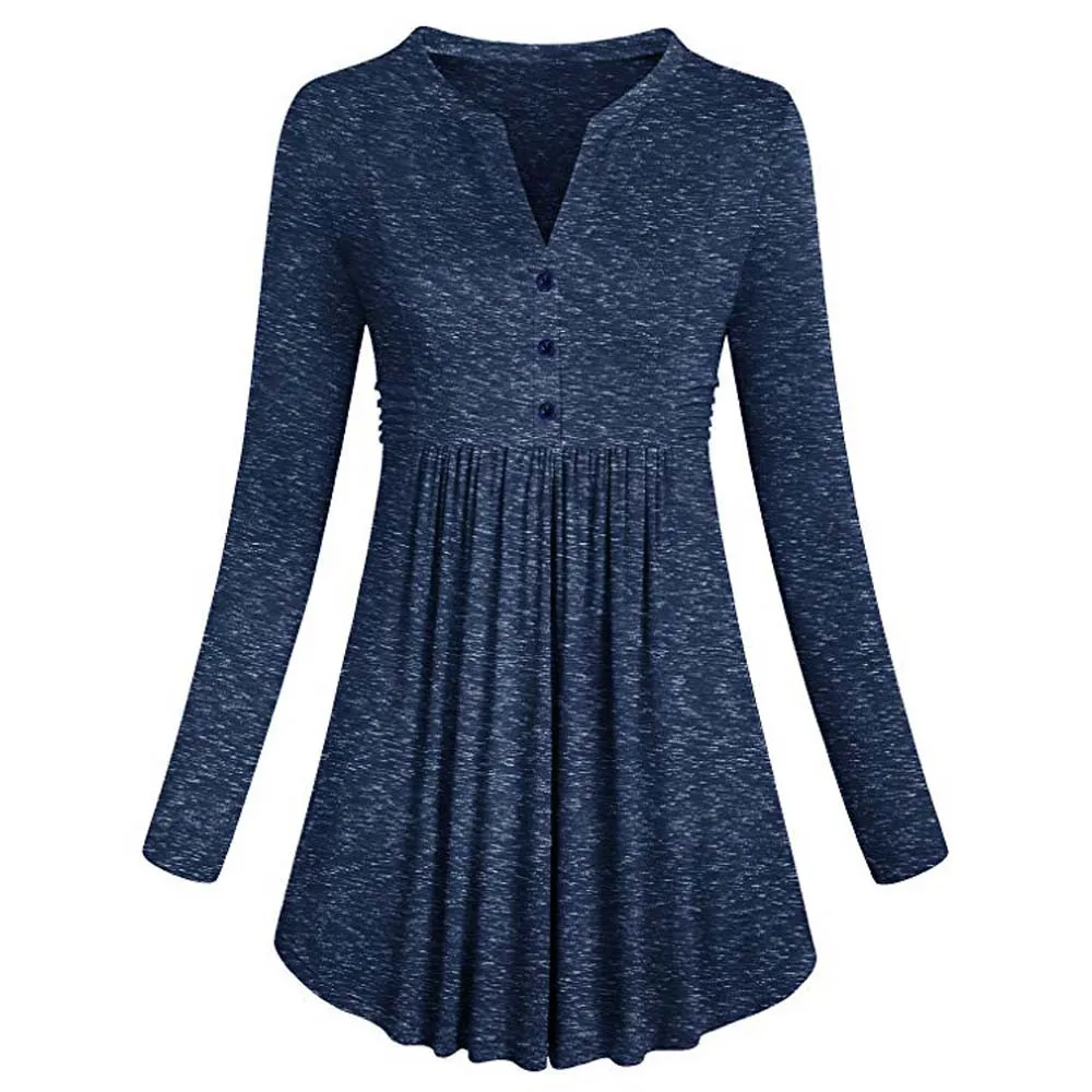 blusas mujer de moda 2018 Women Long Sleeve Blouse Shirt Pleated Button Flare Bottom Hem Tunic Tops casual long blouses female
blusas mujer de moda 2018 Women Long Sleeve Blouse Shirt Pleated Button Flare Bottom Hem Tunic Tops casual long blouses female