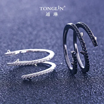 TONGLiN 925 Sterling Silver 2019 New Adjustable Snake Rings For Women black gold ring Two Colors Zirconia Ring Female Women Gift
TONGLiN 925 Sterling Silver 2019 New Adjustable Snake Rings For Women black gold ring Two Colors Zirconia Ring Female Women Gift