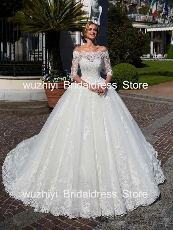 wuzhiyi Boat Neck Wedding Gown A-line Custom made vestido de noiva half sleeves robe de mariee Chapel Train vestidos de novia
wuzhiyi Boat Neck Wedding Gown A-line Custom made vestido de noiva half sleeves robe de mariee Chapel Train vestidos de novia