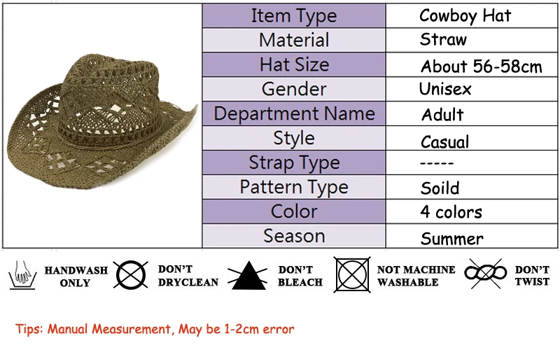 straw cowboy hat for men